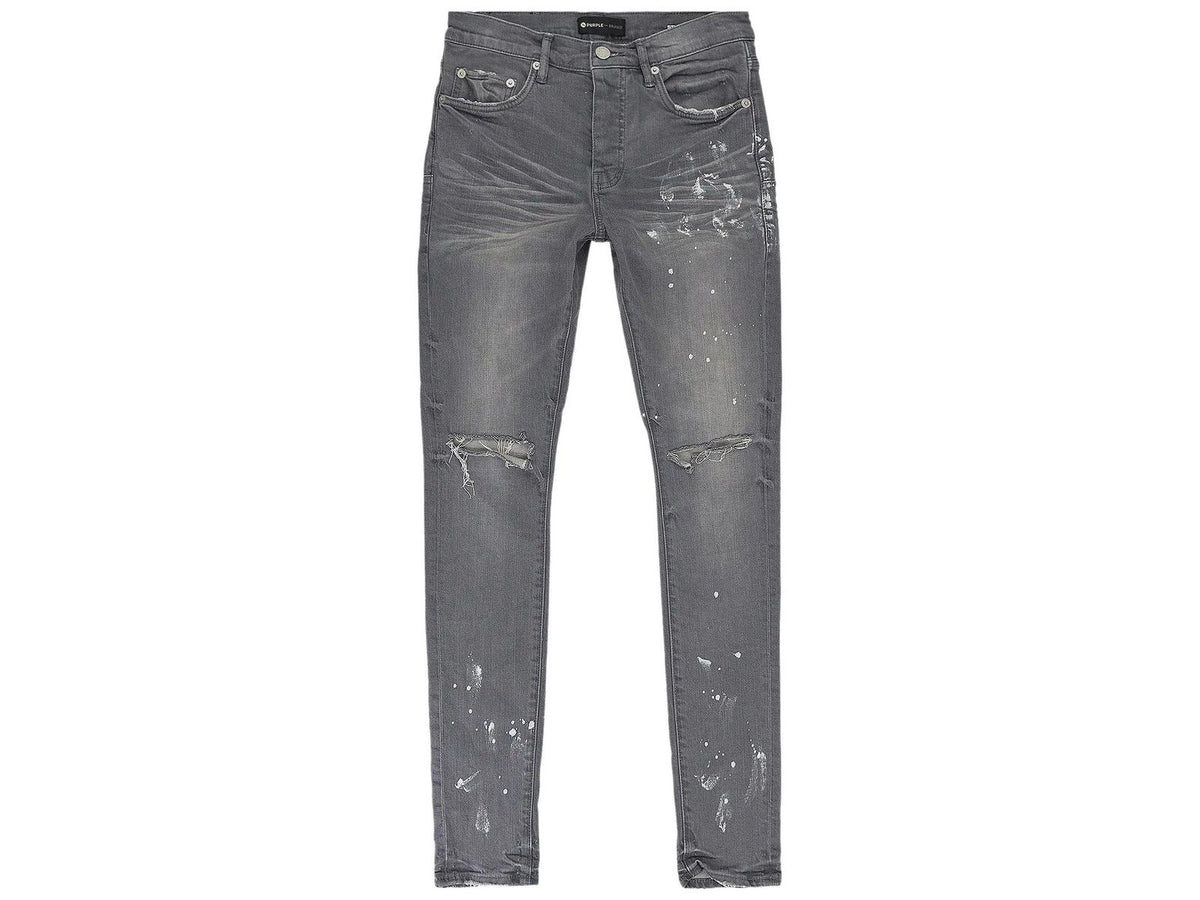 Purple Brand Worn Grey Knee Slit Jeans