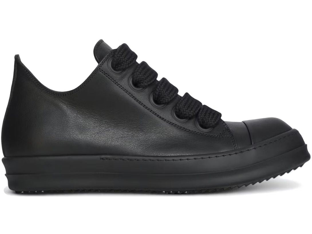 Rick Owens Jumbo Lace Leather Ramones Low "Triple Black"