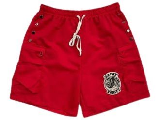 Saint Vanity Nylon Cargo Shorts Red
