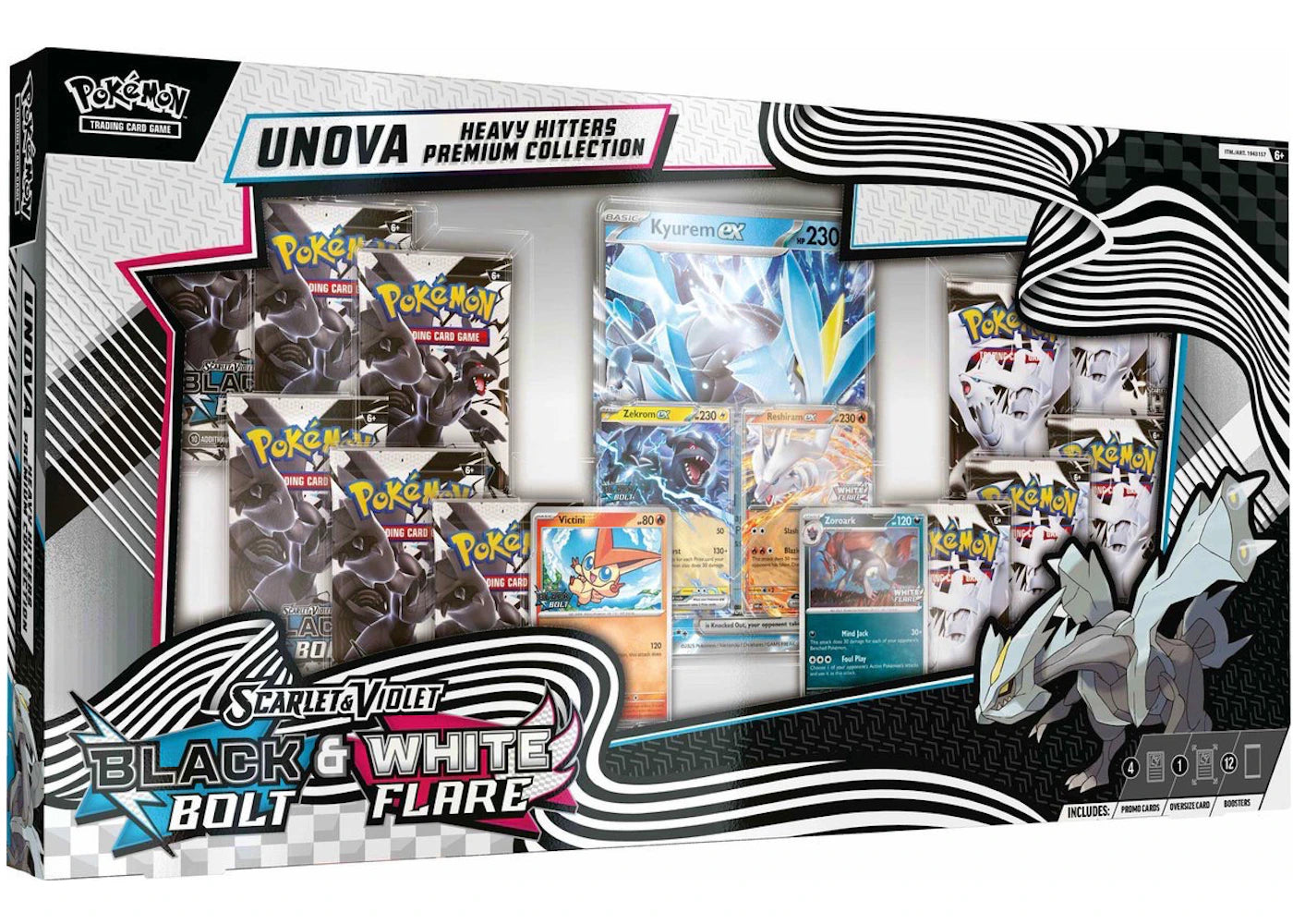 2025 Pokémon Scarlet & Violet Black Bolt & White Flare Unova Heavy Hitters Premium Collection (Costco Exclusive)