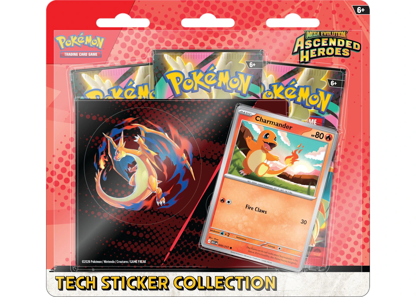 2026 Pokémon Mega Evolution Ascended Heroes Charmander Tech Sticker Collection