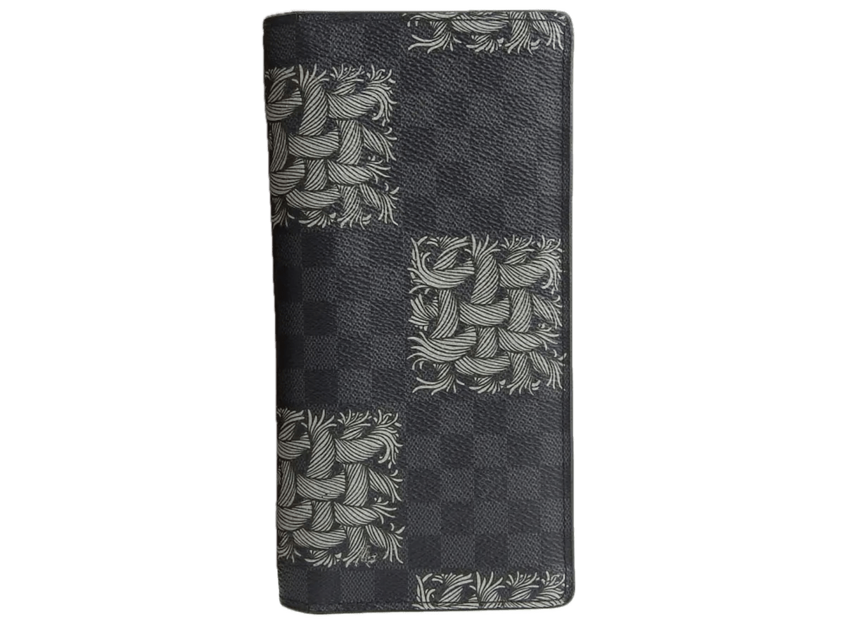 Louis Vuitton Damier Graphite Portefeuille Brazza Wallet Rope Motif Black Gray