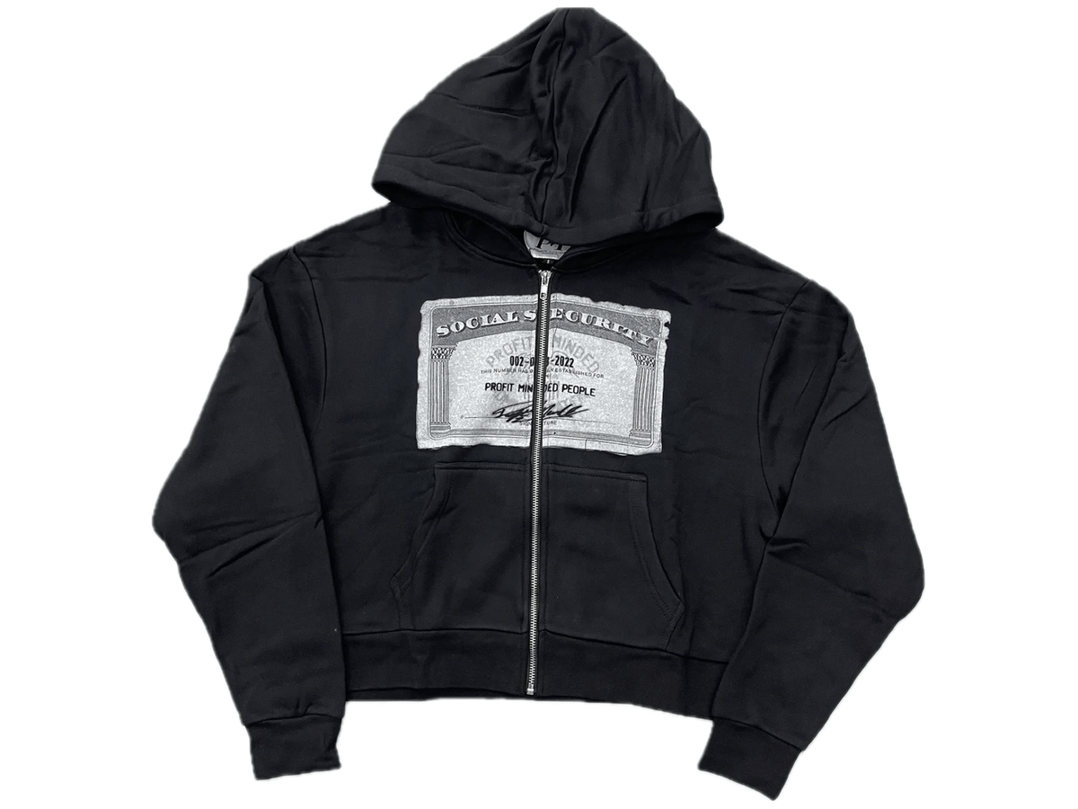 Profit Minded SSN Zip Up Jacket Black