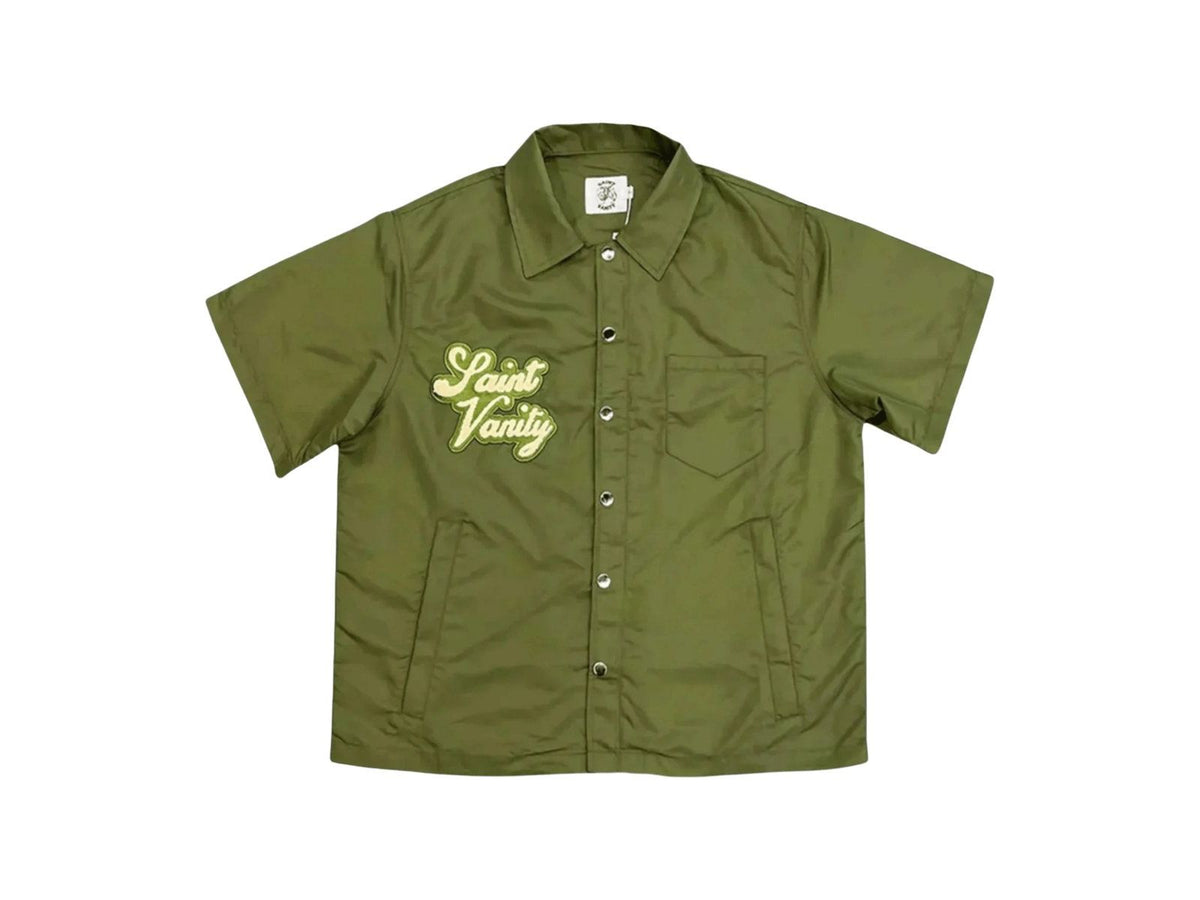 Saint Vanity Nylon Button Up Olive