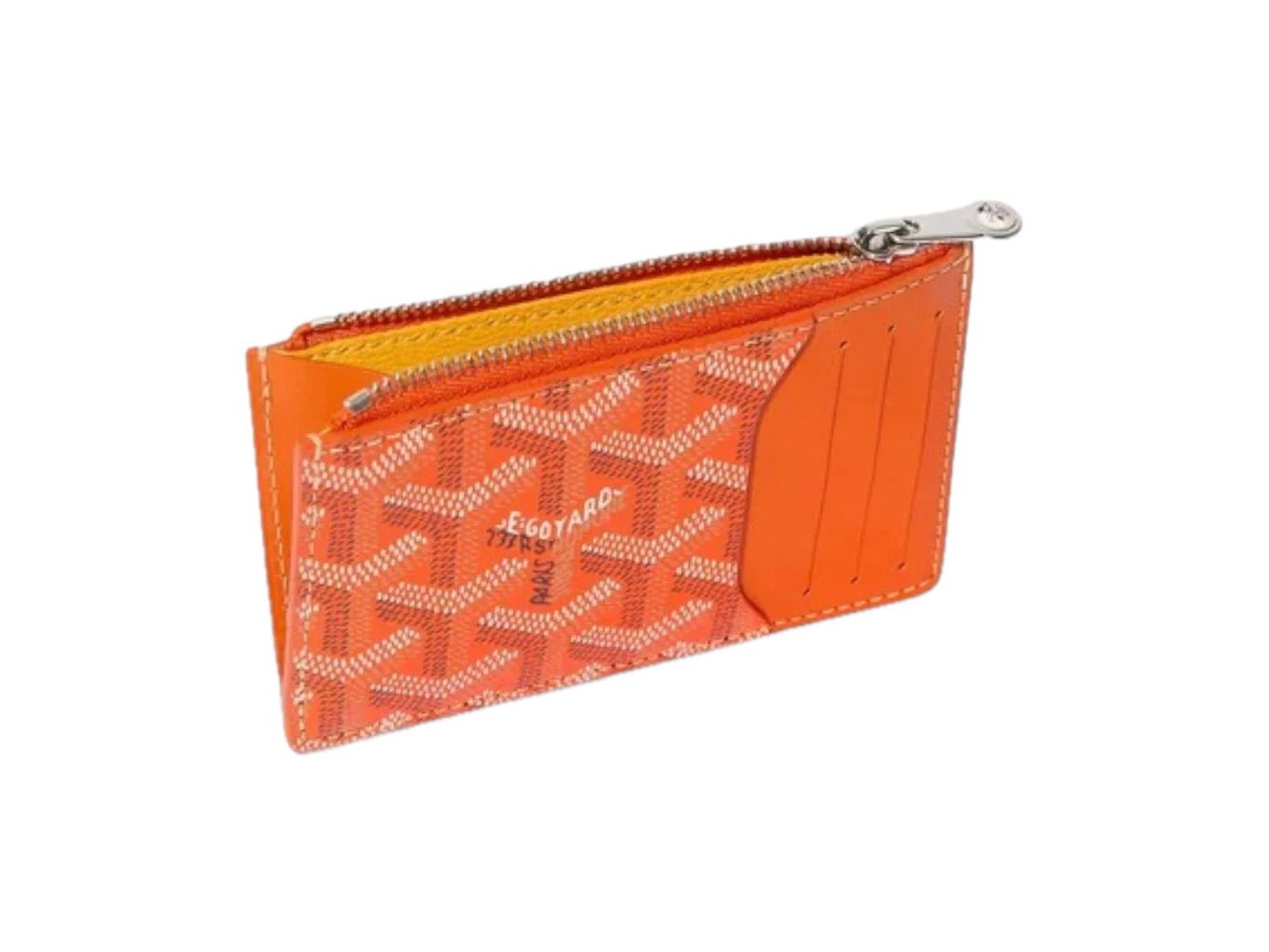 Goyard Bourbon Zipped Card Holder Orange