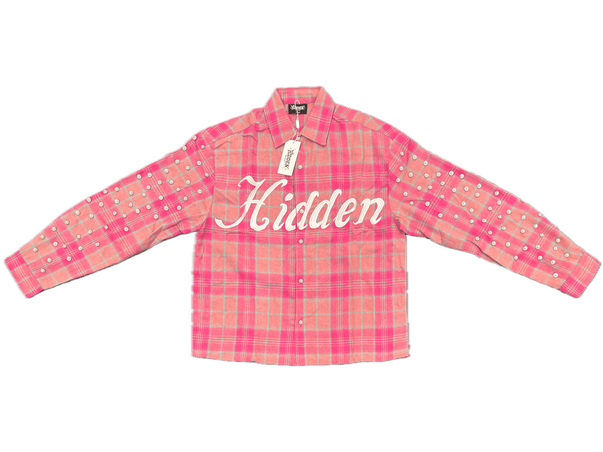 Hidden Beliefs Rhinestone Flannel Pink