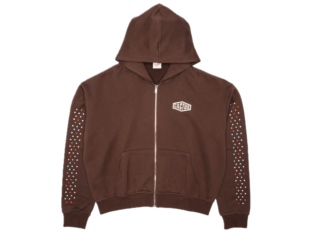 AZVA Crystal Cactus Hoodie Brown