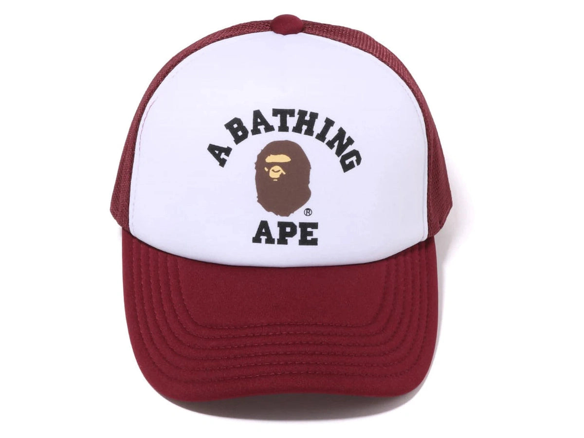 BAPE College Mesh Cap Burgundy