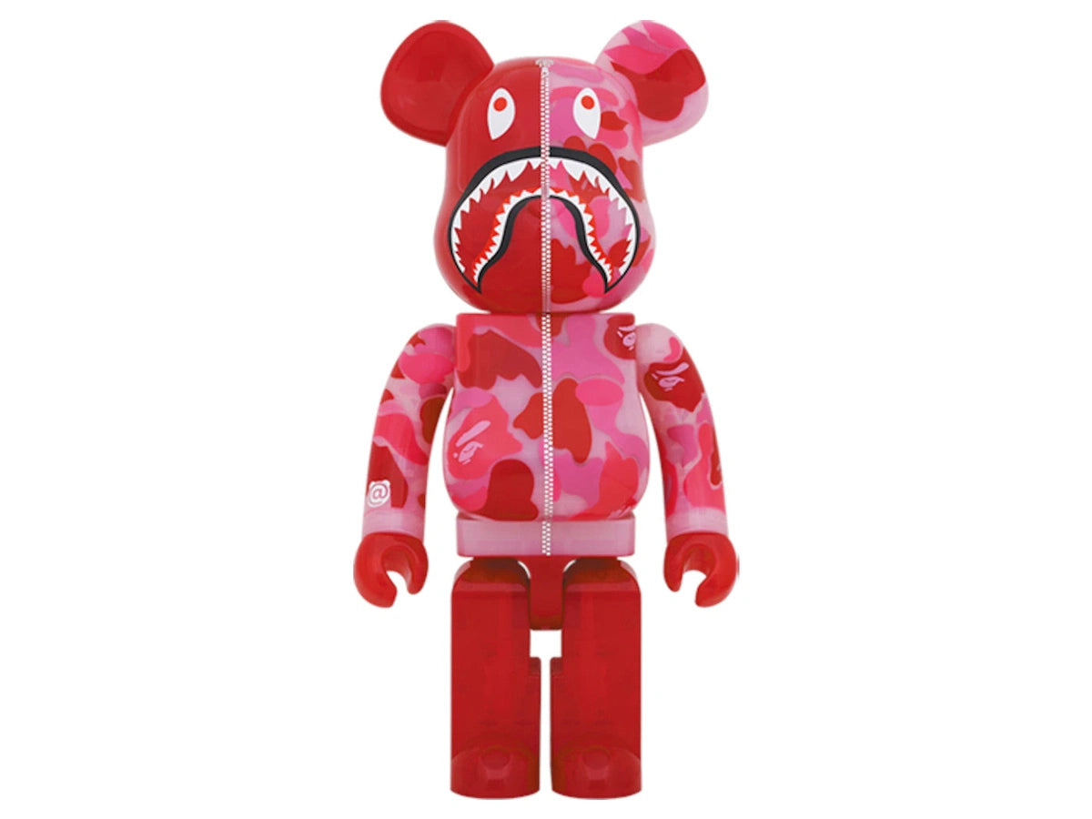 Bearbrick x BAPE ABC Camo Shark 1000% Clear Red
