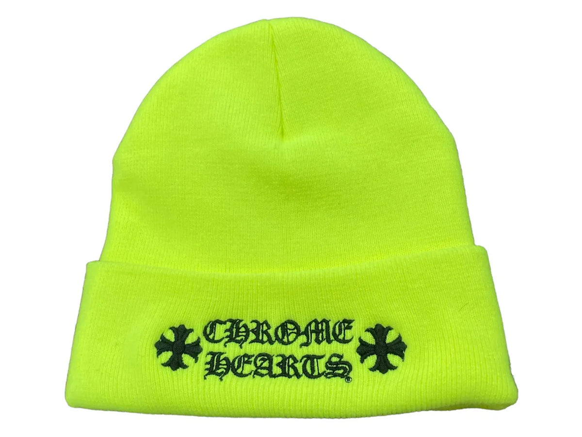 Chrome Hearts Logo Beanie Neon Yellow