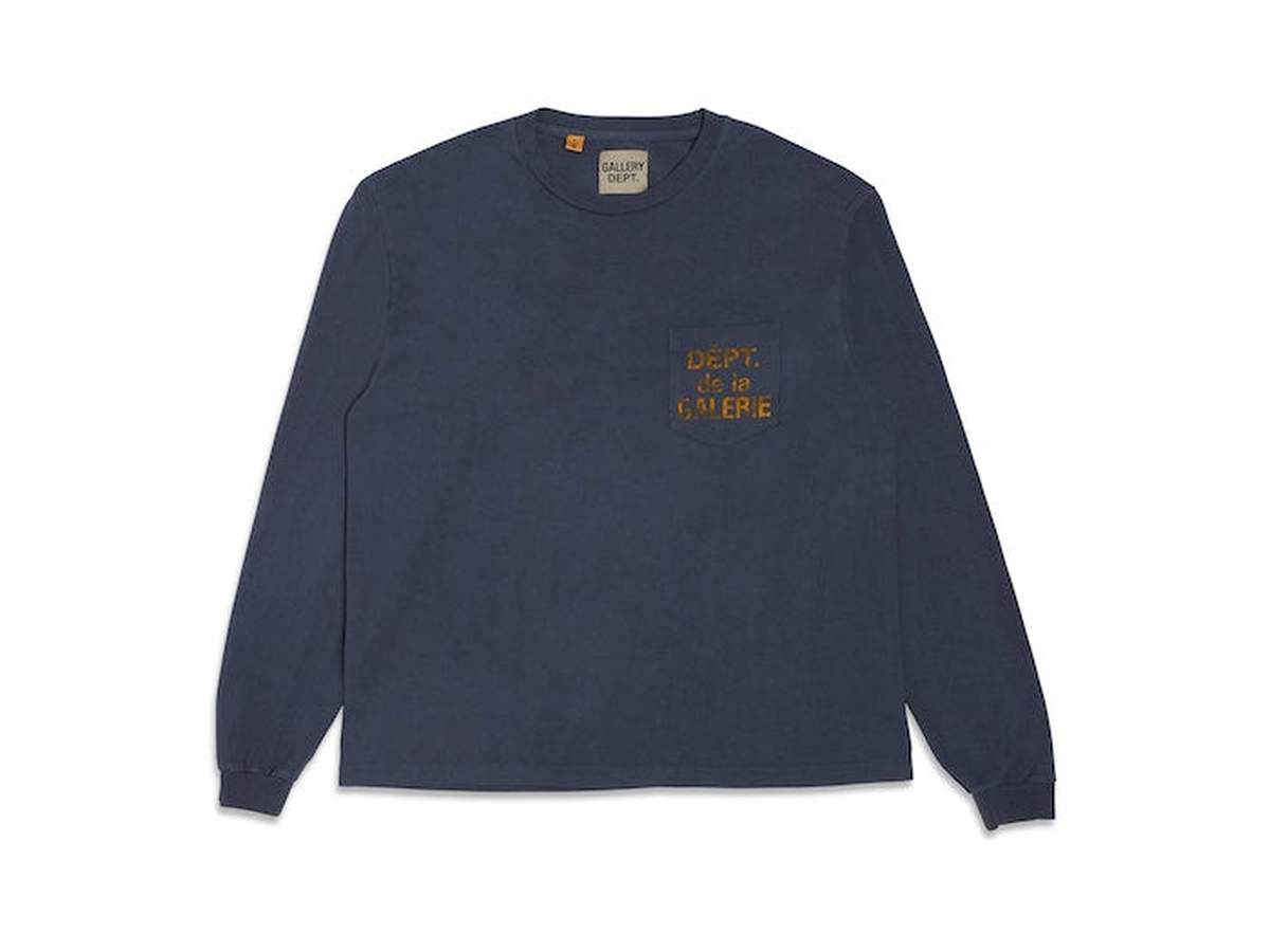 Gallery Dept. De La Galerie LS Pocket T-shirt Navy/Orange