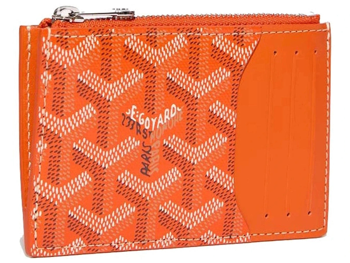Goyard Bourbon Zipped Card Holder Orange