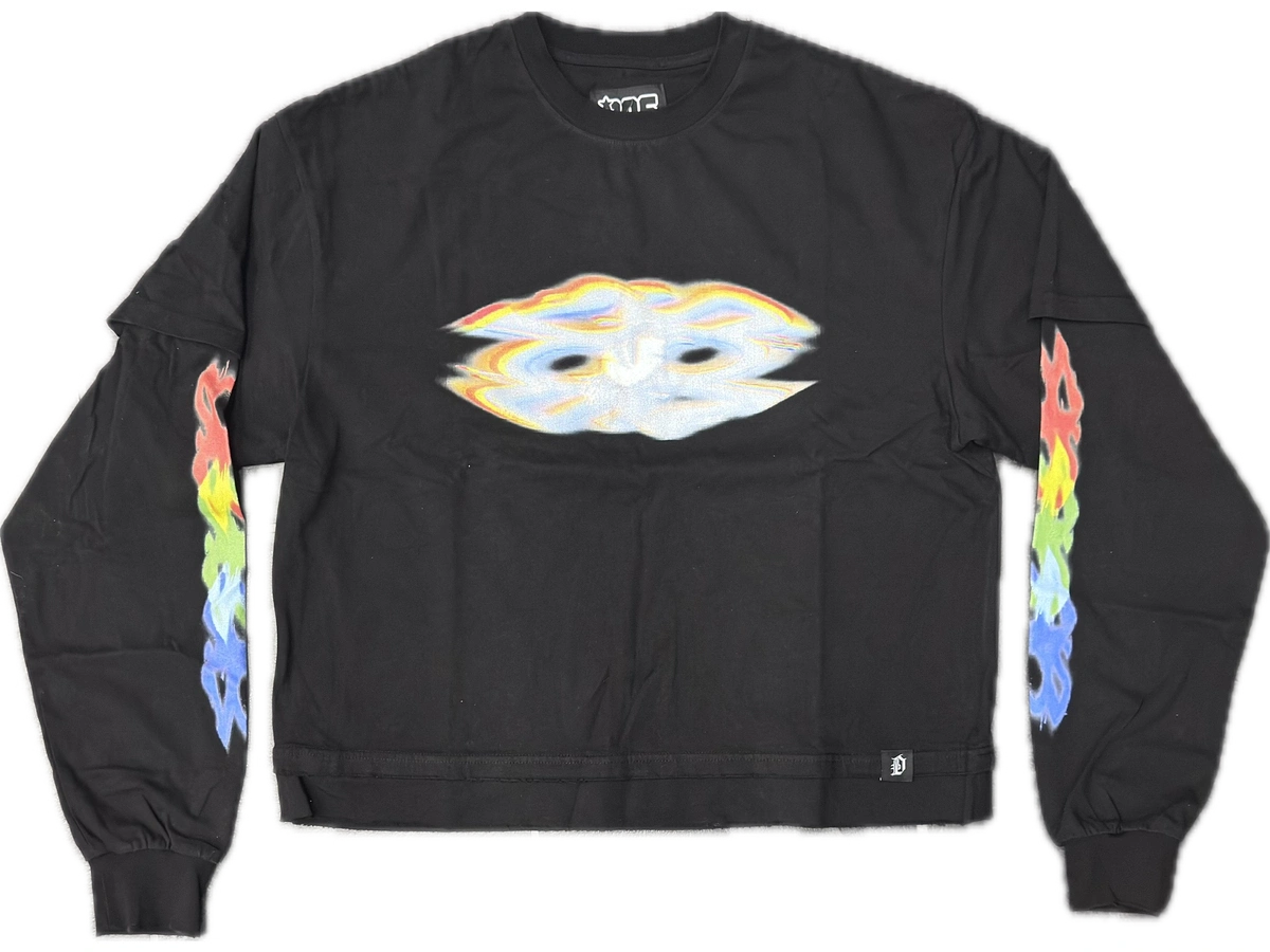 DOS VISION DOUBLE LAYERED TEE BLACK