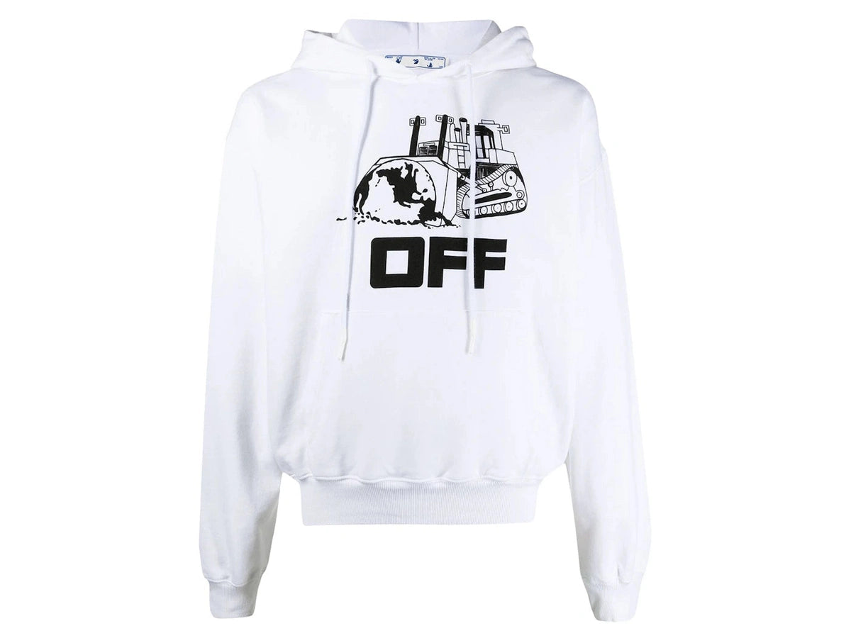 OFF-WHITE Oversized Fit World Catepilla Print Hoodie White