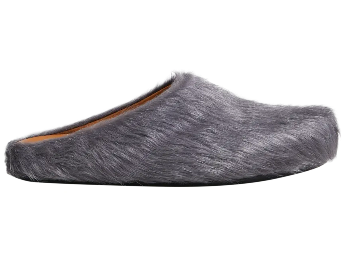 Marni Grey Long Hair Fussbett Sabot