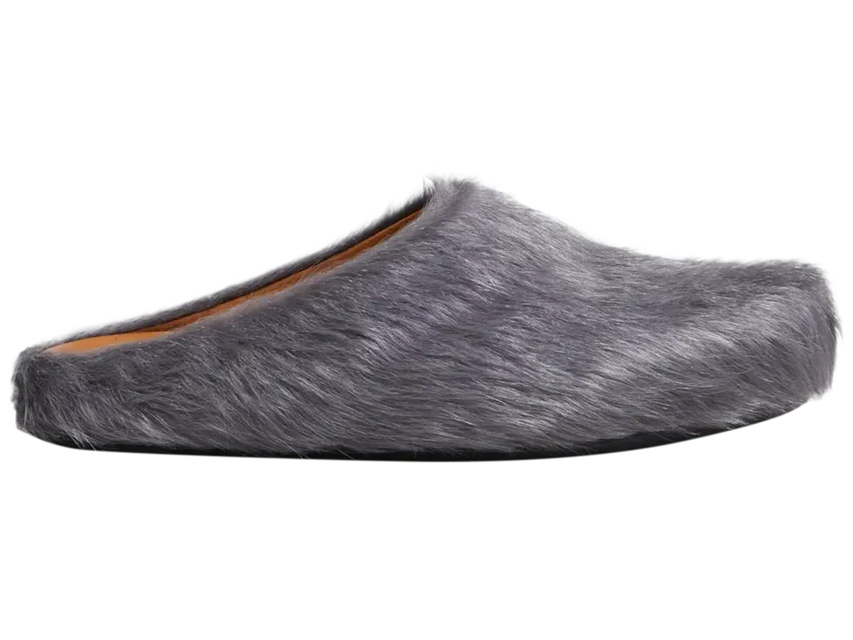 Marni Grey Long Hair Fussbett Sabot