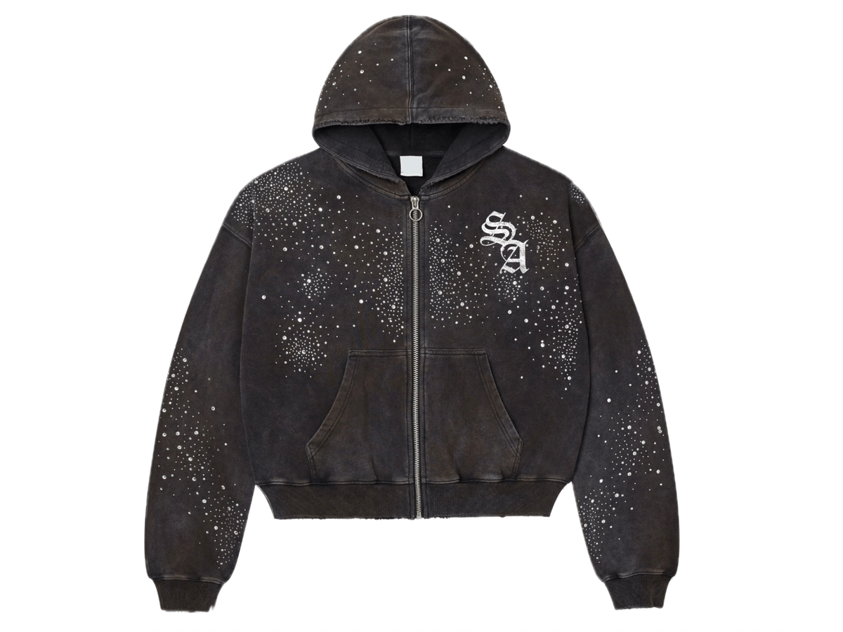 STILE AMOR PEARL ZIP UP BLACK