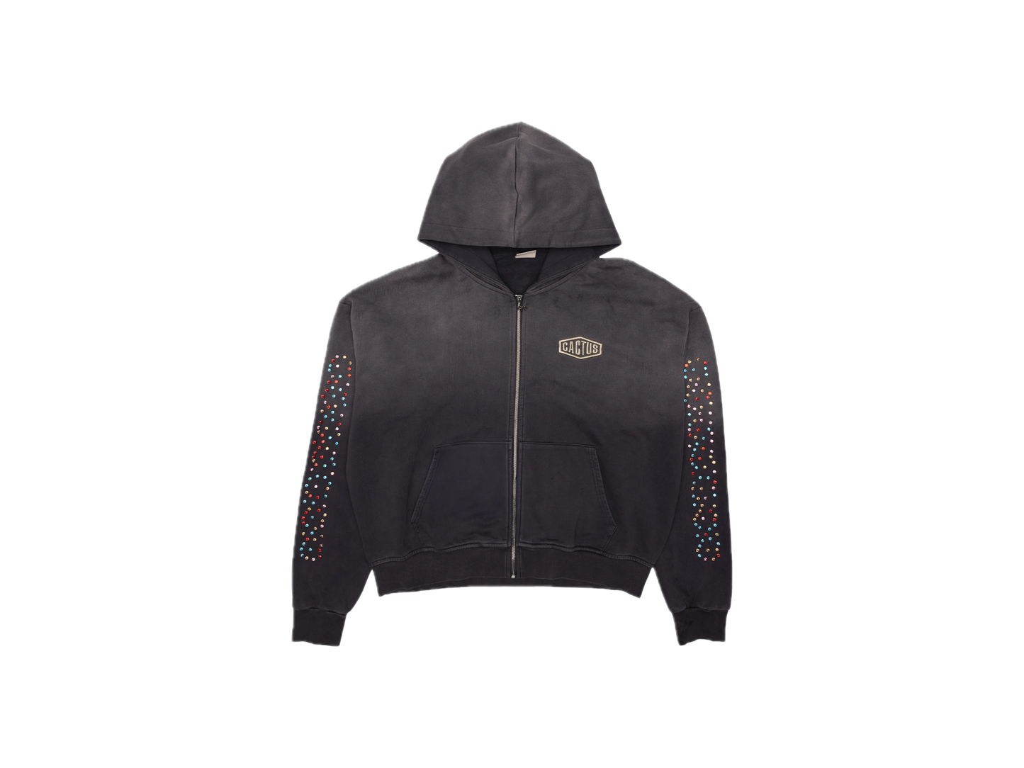 AZVA Crystal Cactus Hoodie Vintage Black