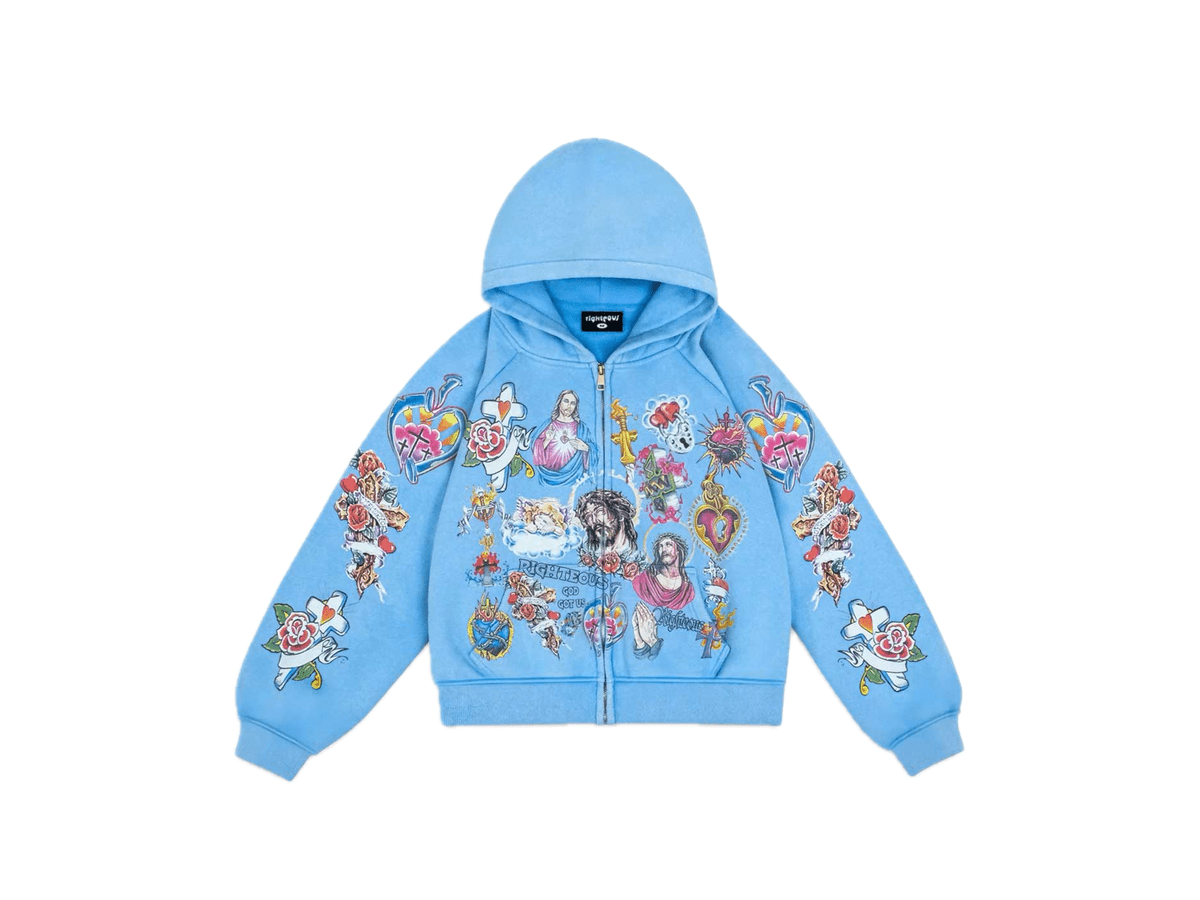 We Are Righteous Risen Zip Up Blue