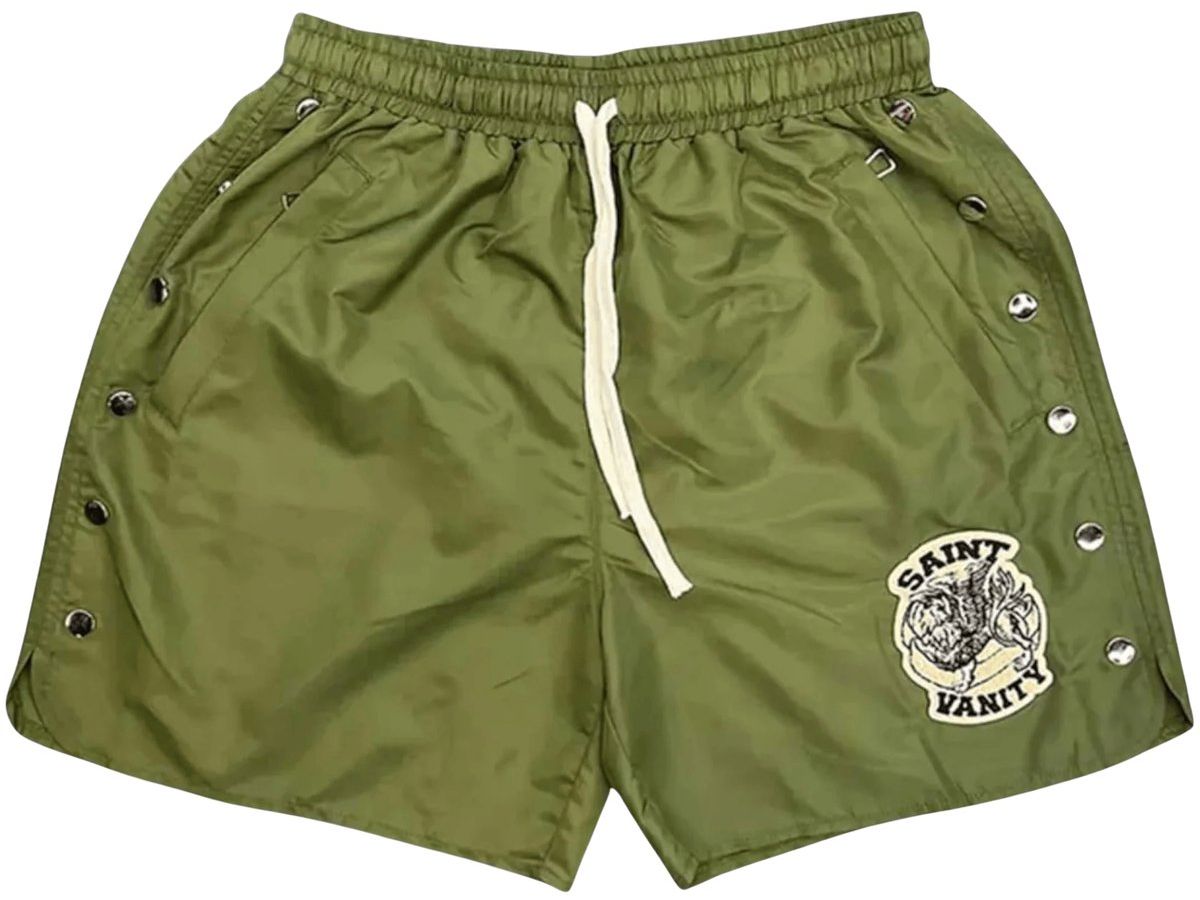 Saint Vanity Nylon Shorts Olive