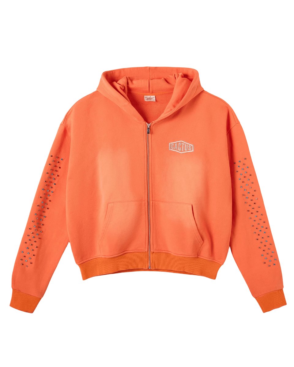 AZVA Crystal Cactus Hoodie Orange