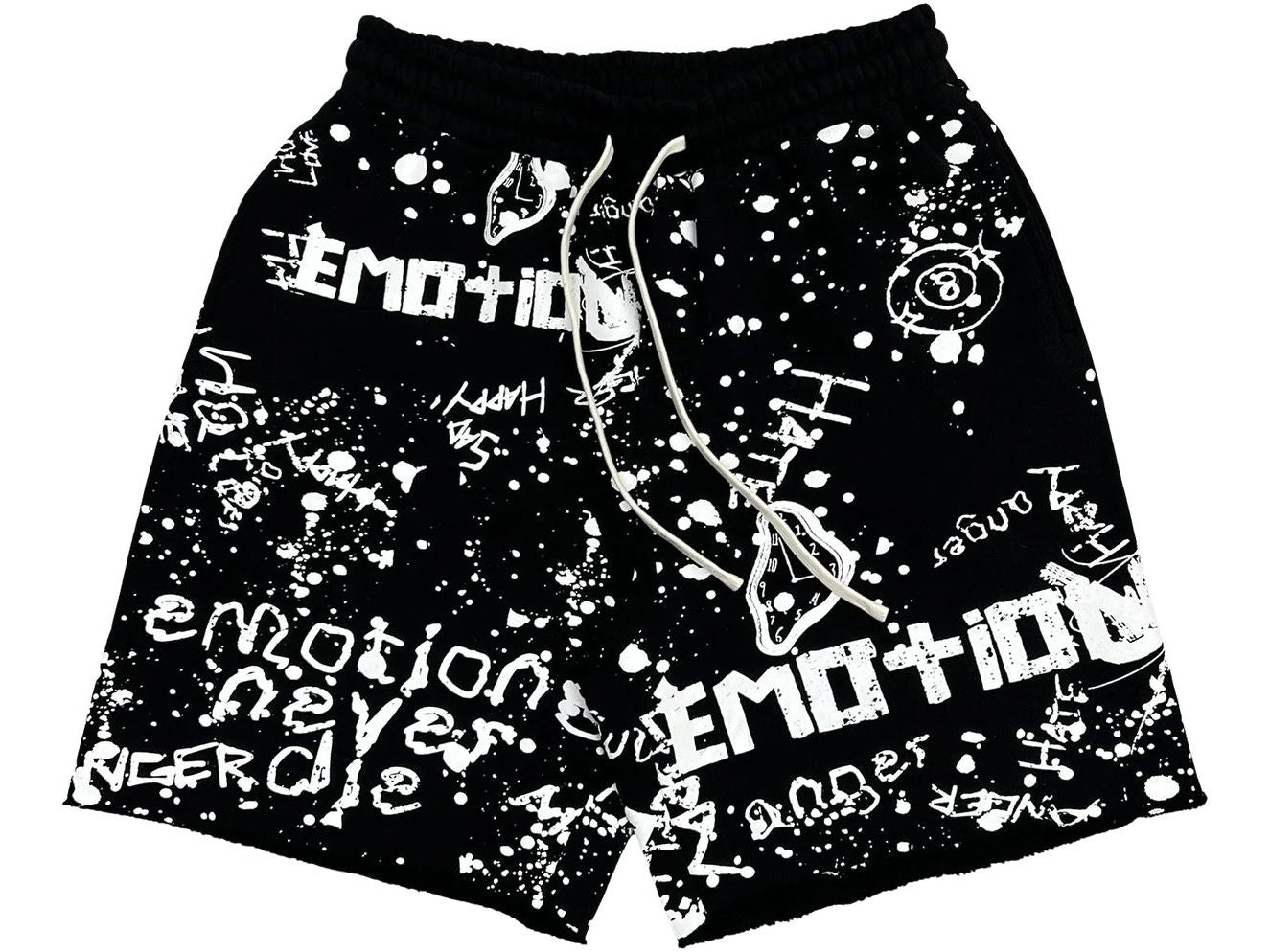Mixed Emotions Black Graffiti Shorts