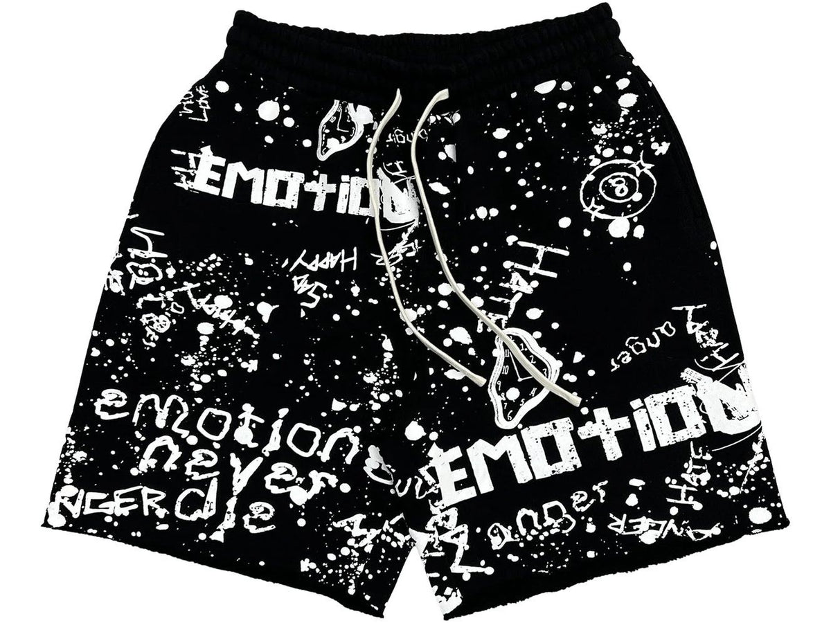 Mixed Emotions Black Graffiti Shorts