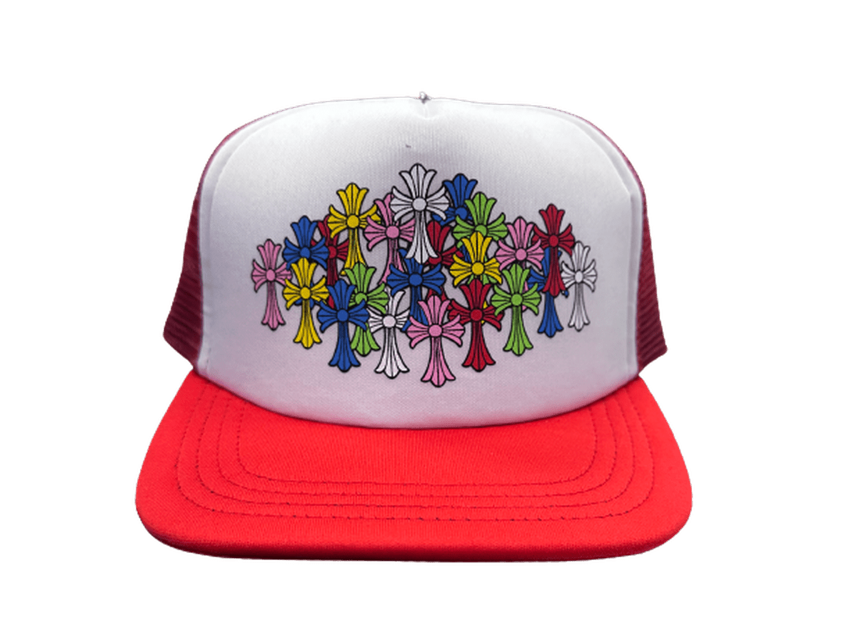 Chrome Hearts Multicolor Cross Trucker Red
