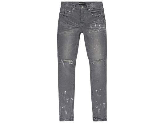 Purple Brand Worn Grey Knee Slit Jeans