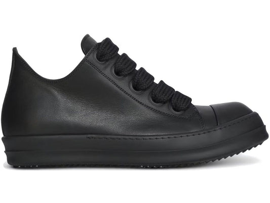 Rick Owens Jumbo Lace Leather Ramones Low "Triple Black"