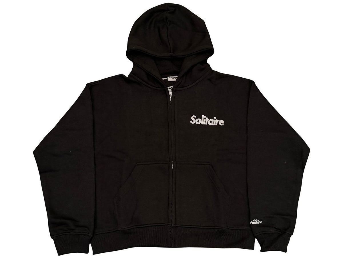 Solitaire Zip Up Black White