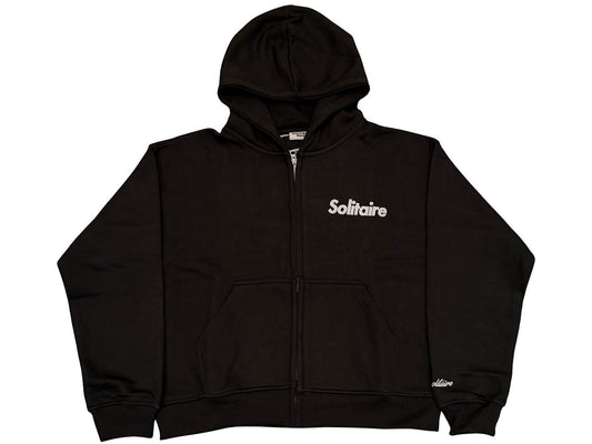 Solitaire Zip Up Black White