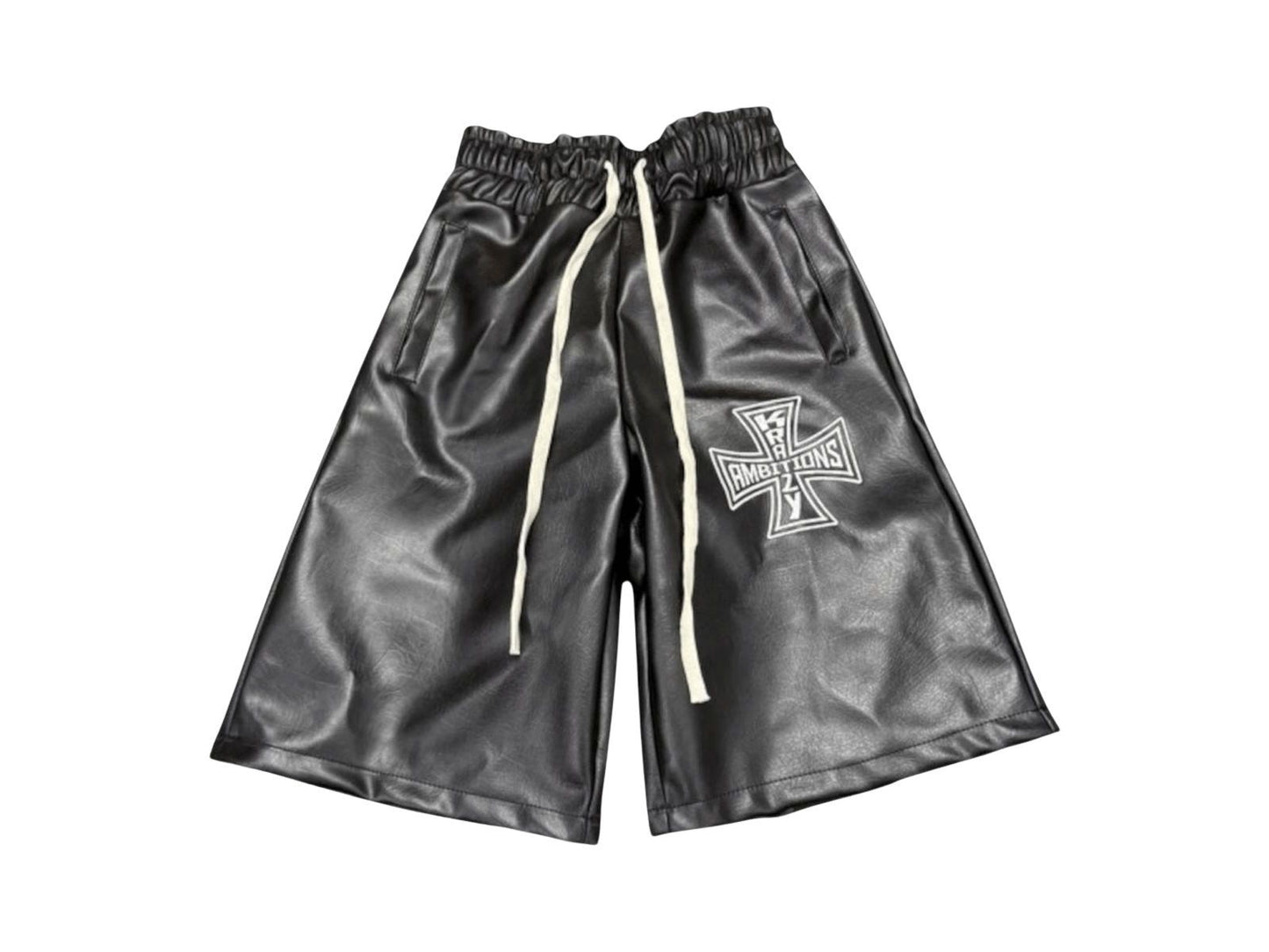Krazy Ambitions Black Leather Shorts