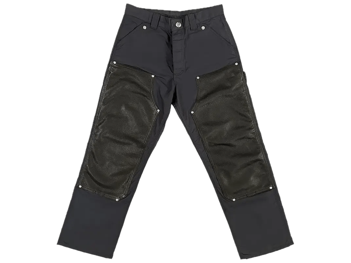 Chrome Hearts Leather Knee Carpenter Pants Black
