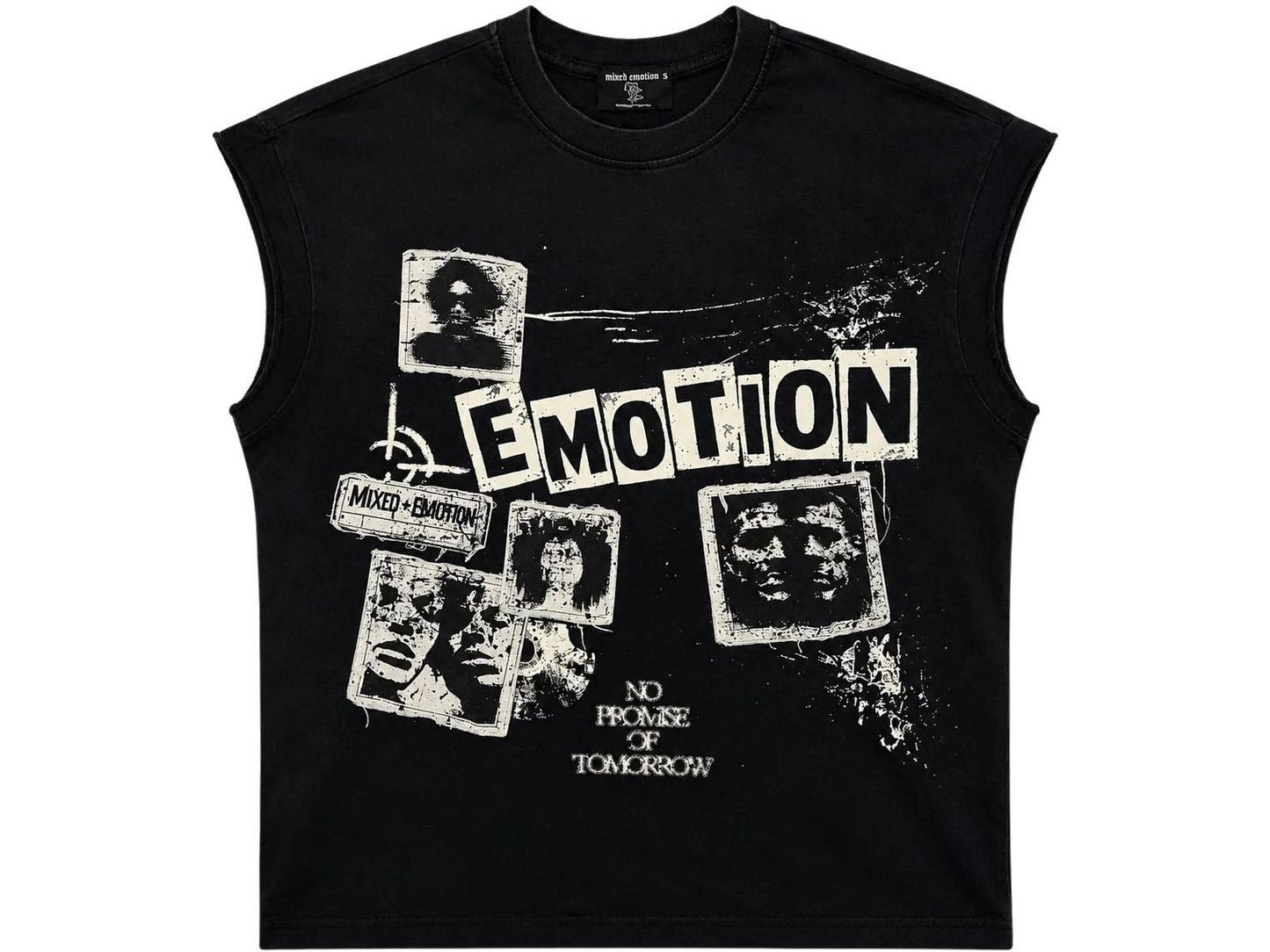 Mixed Emotions Newspaper Sleeveless Tee