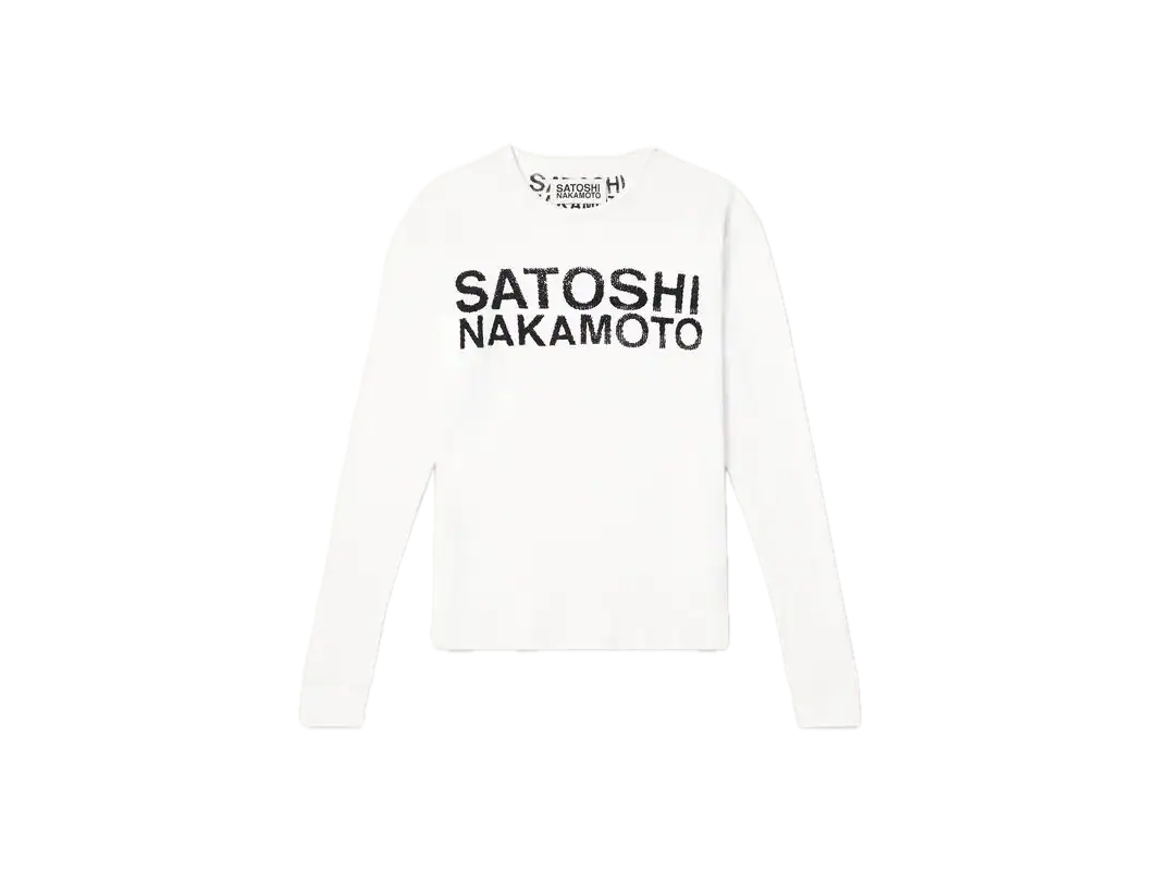 Satoshi Nakamoto Logo Thermal White