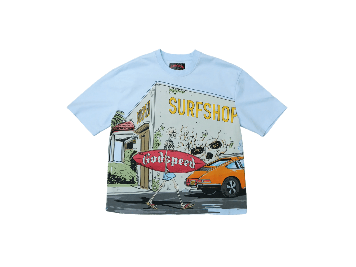 GodSpeed Surf Shop Tee Baby Blue