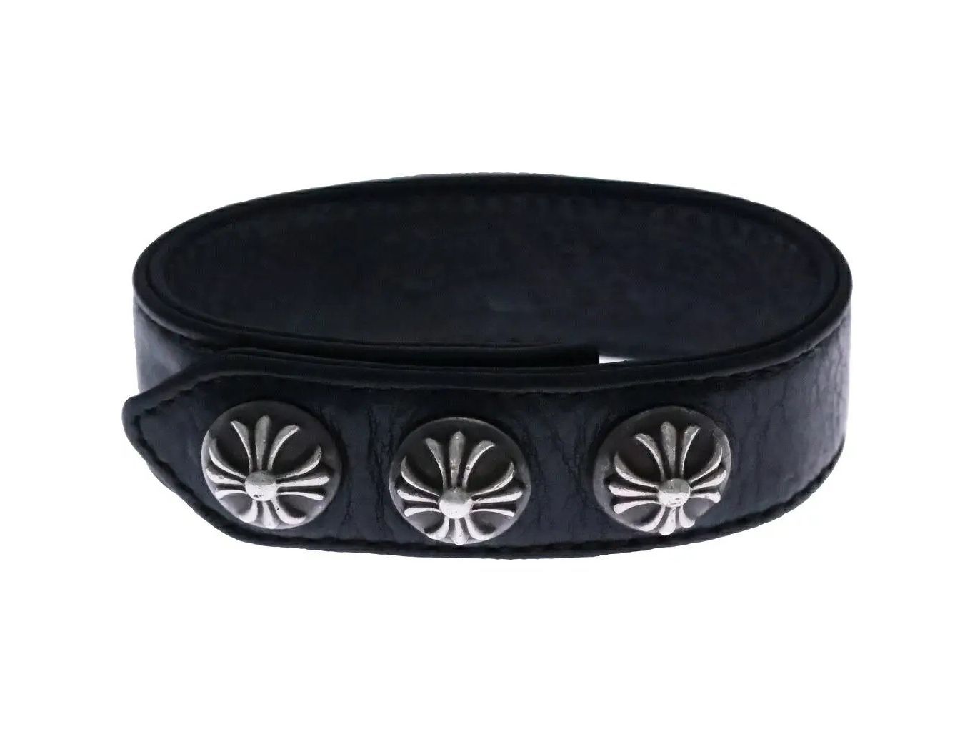 Chrome Hearts Snap Leather Bracelet
