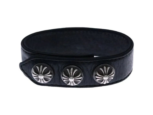 Chrome Hearts Snap Leather Bracelet