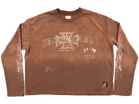 Palm Hills Neapolitan Knit-Waffle Long Sleeve