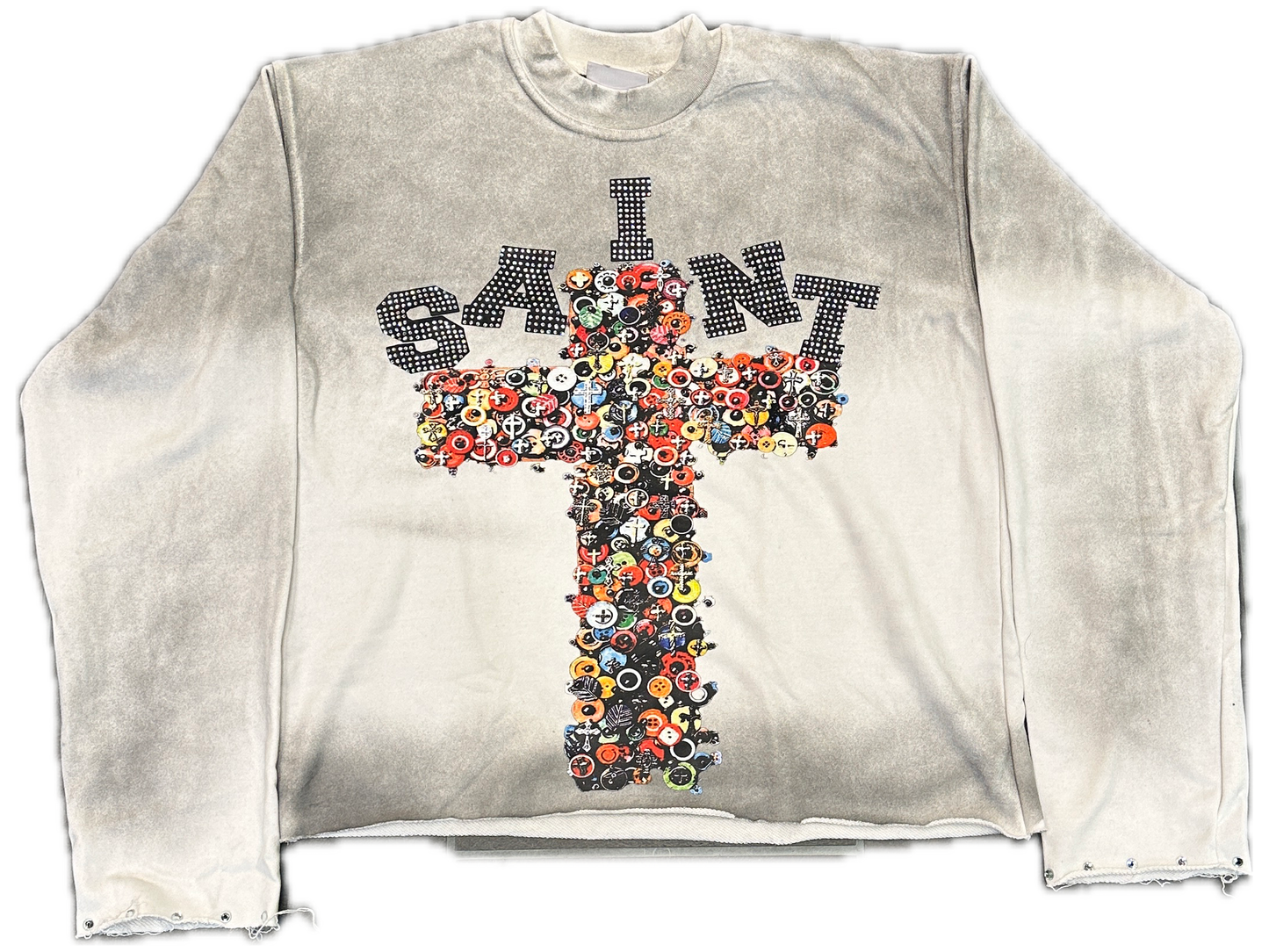 Forever A Saint Pinned Long Sleeve Box Tee White