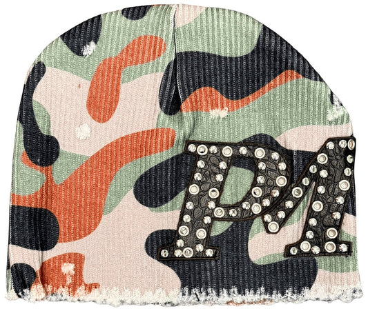 Profit Minded Camo Leather Head Beanie