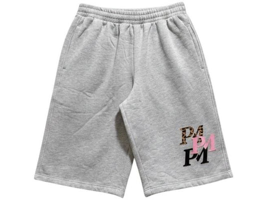 Profit Minded Leather Patch Shorts Grey