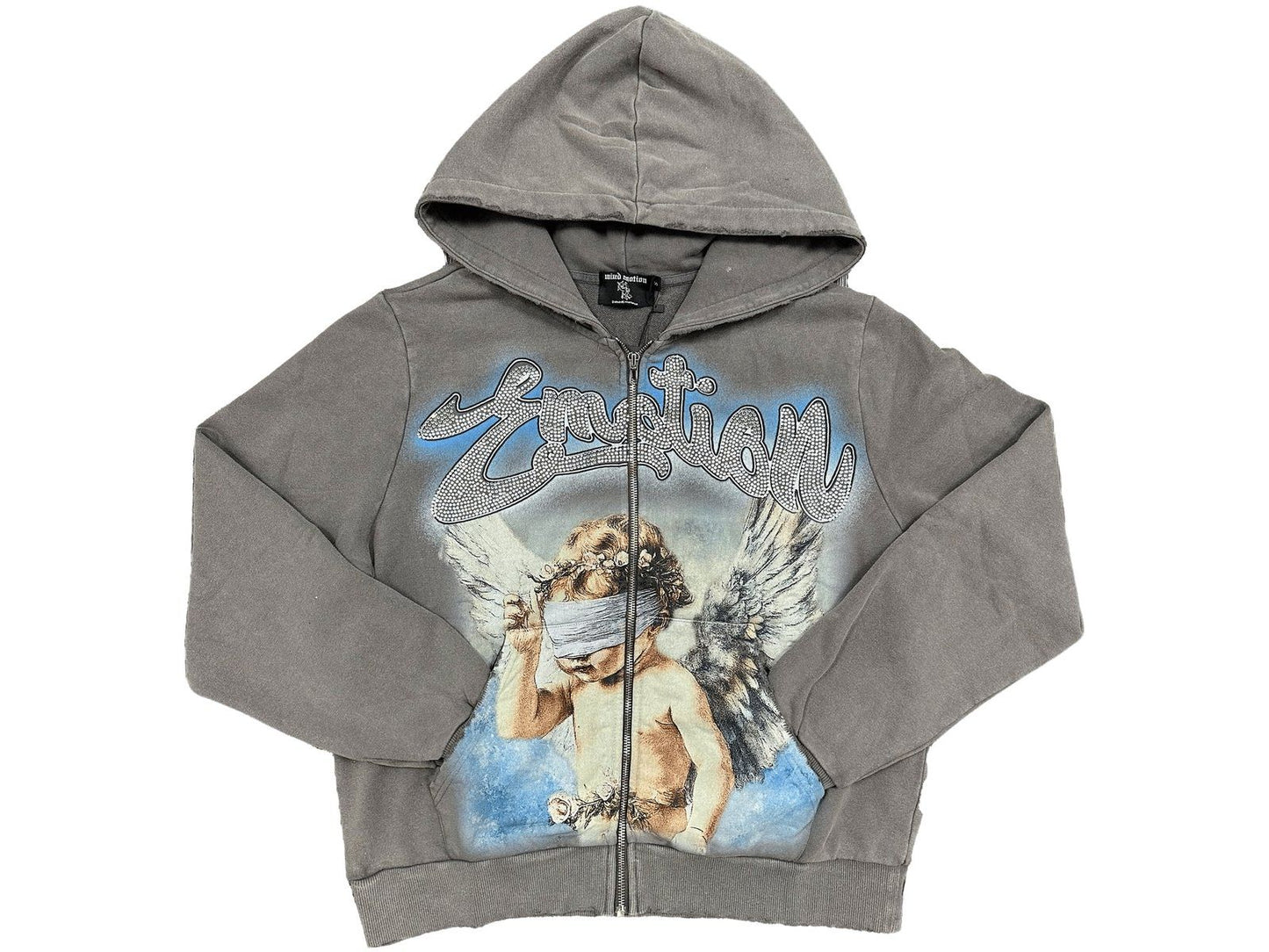 Mixed Emotions Grey Rhinestone Hoodie