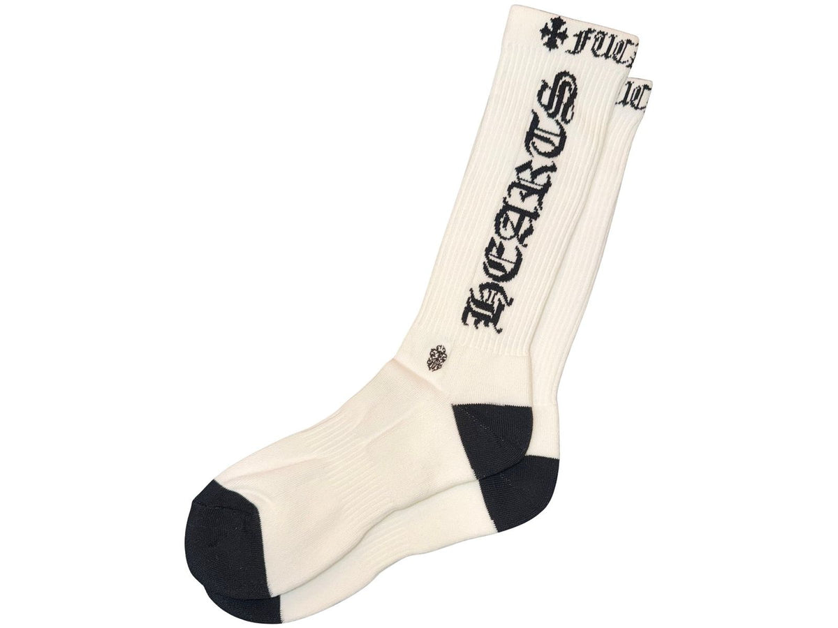 Chrome Hearts Vertical Logo Socks White
