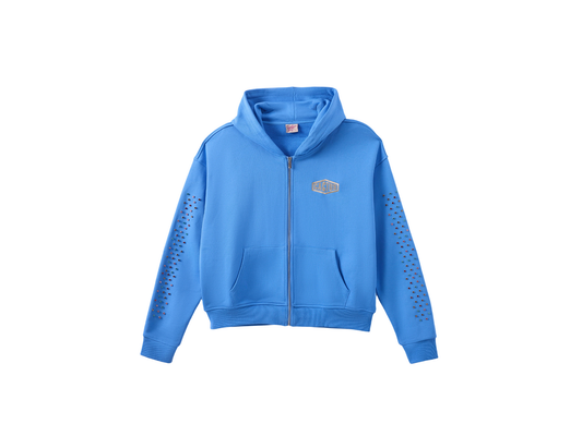 AZVA Crystal Cactus Hoodie Baby Blue