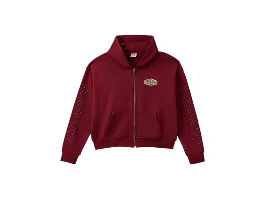 AZVA Crystal Cactus Hoodie Maroon