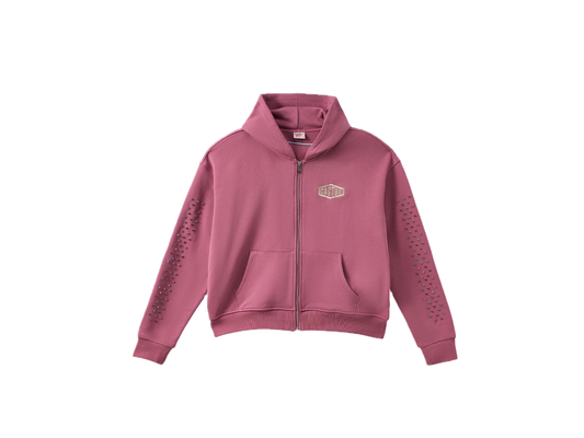 AZVA Crystal Cactus Hoodie Pink