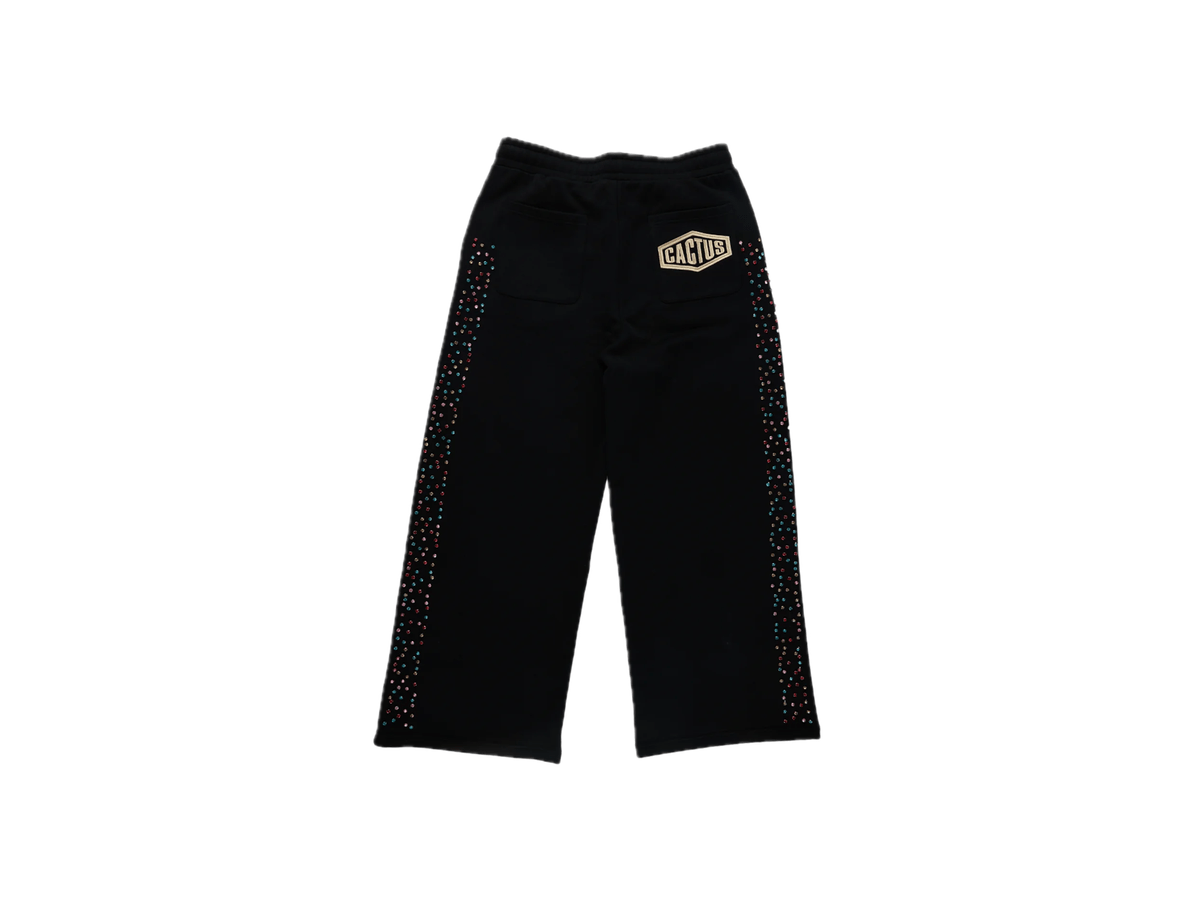 AZVA CRYSTAL CACTUS SWEATPANTS BLACK