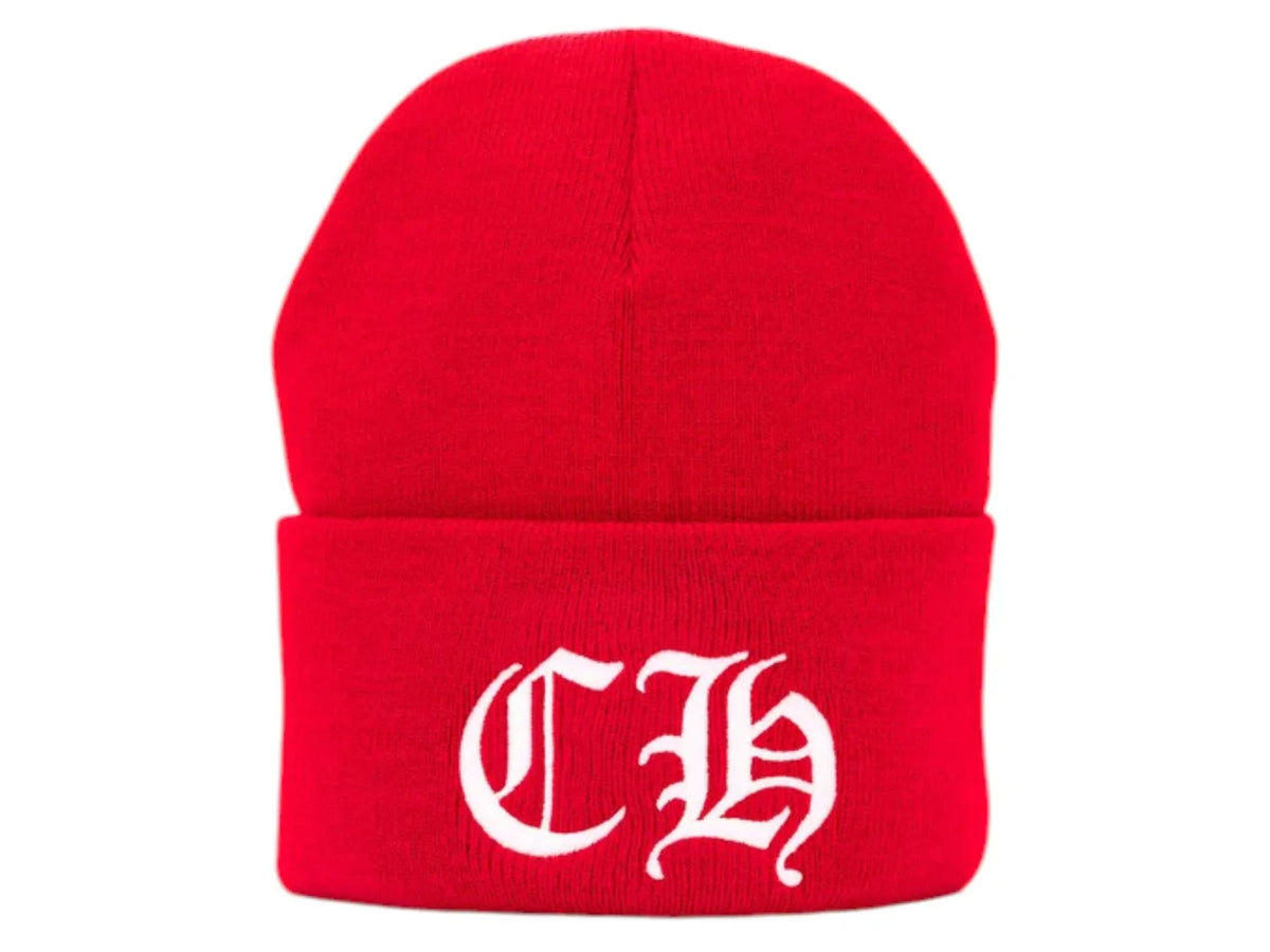 Chrome Hearts CH Logo Beanie Red/White